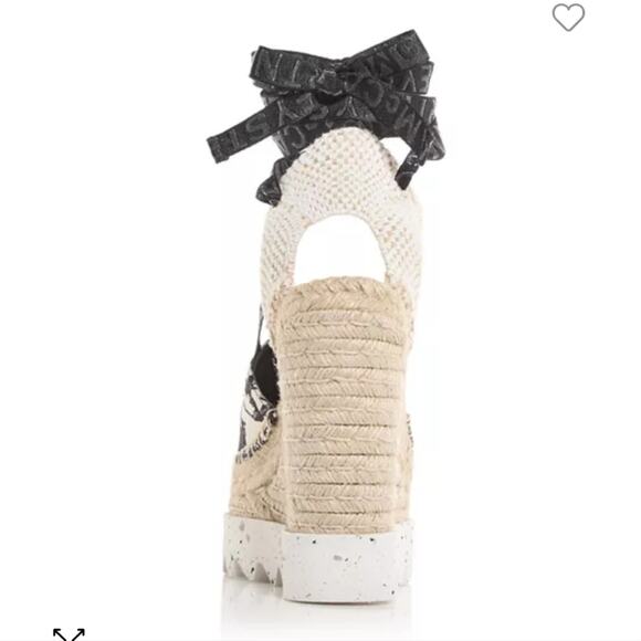 NEW$770 Stella McCartney Gaia Embroider Platform Wedge Espadrille Sandals Sz 39 - Picture 3 of 16